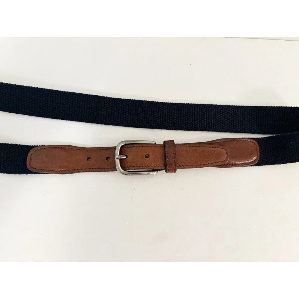 Brooks Brothers Leather Stretch Belt Blue and Brown Size 32 USA Made